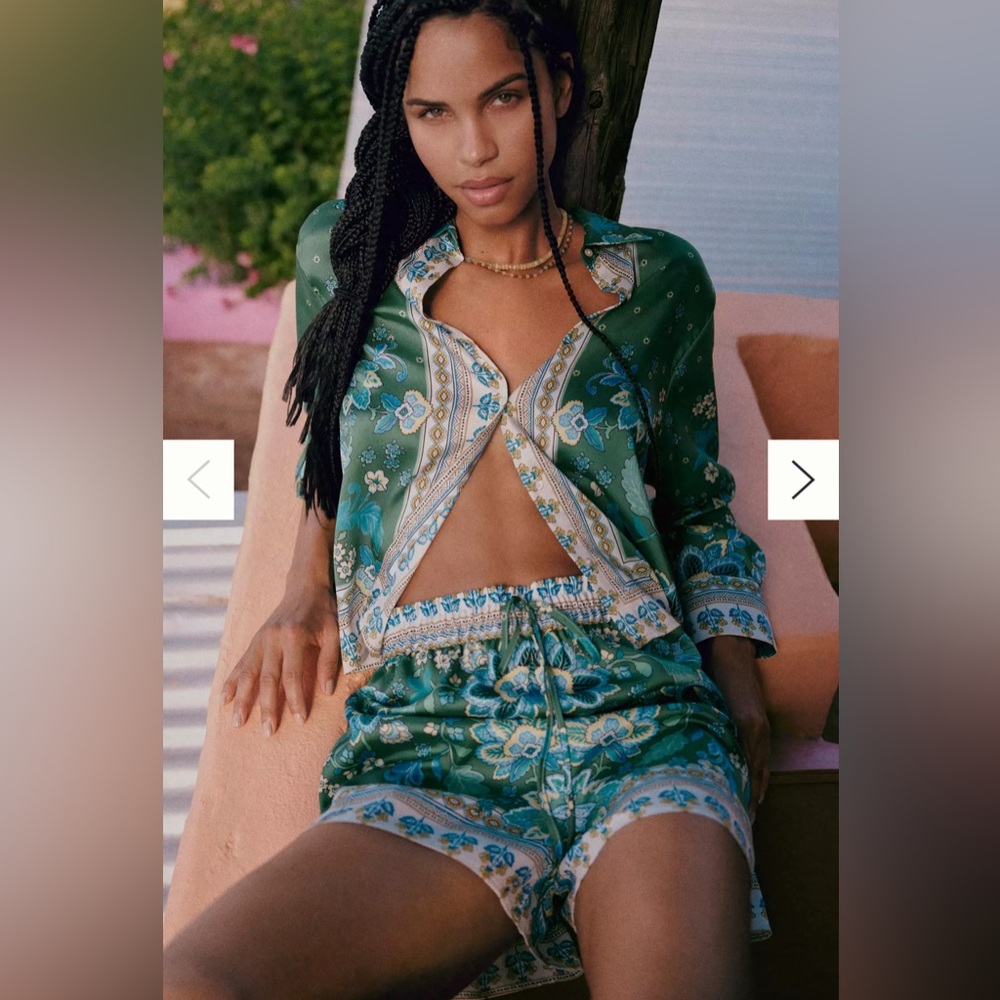 NWT Anthropologie Maeve Printed Silky Shorts